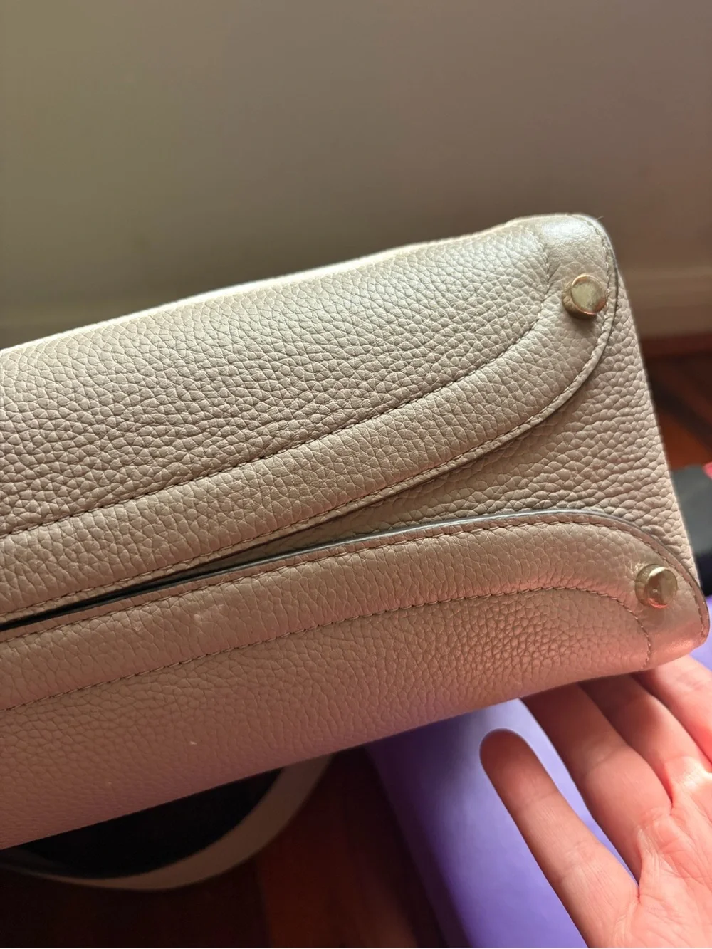 kate spade Warm Taupe Pebbled Leather Laptop Bag